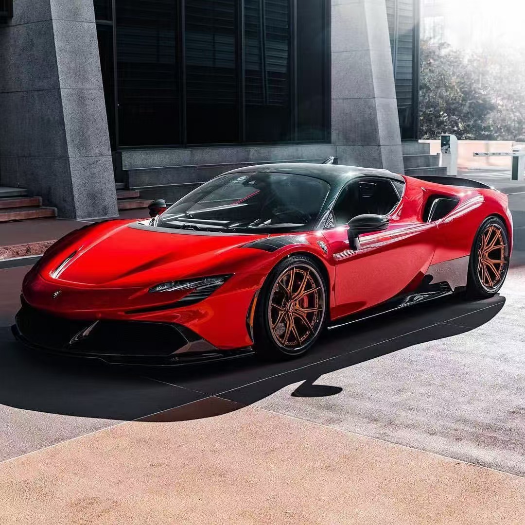 Ferrari SF90 Upgrade NVT Style Carbon Fiber Body Kit Front Lip Rear ...