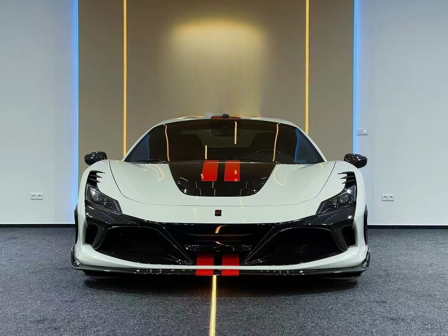 Ferrari F8 Performance Rear Ferrari F8 Upgrade HV Style Carbon Fiber Body Kit Front Lip Rear ...