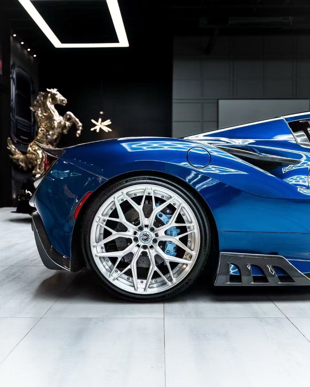Ferrari F8 Performance Rear Ferrari F8 Upgrade HV Style Carbon Fiber Body Kit Front Lip Rear ...