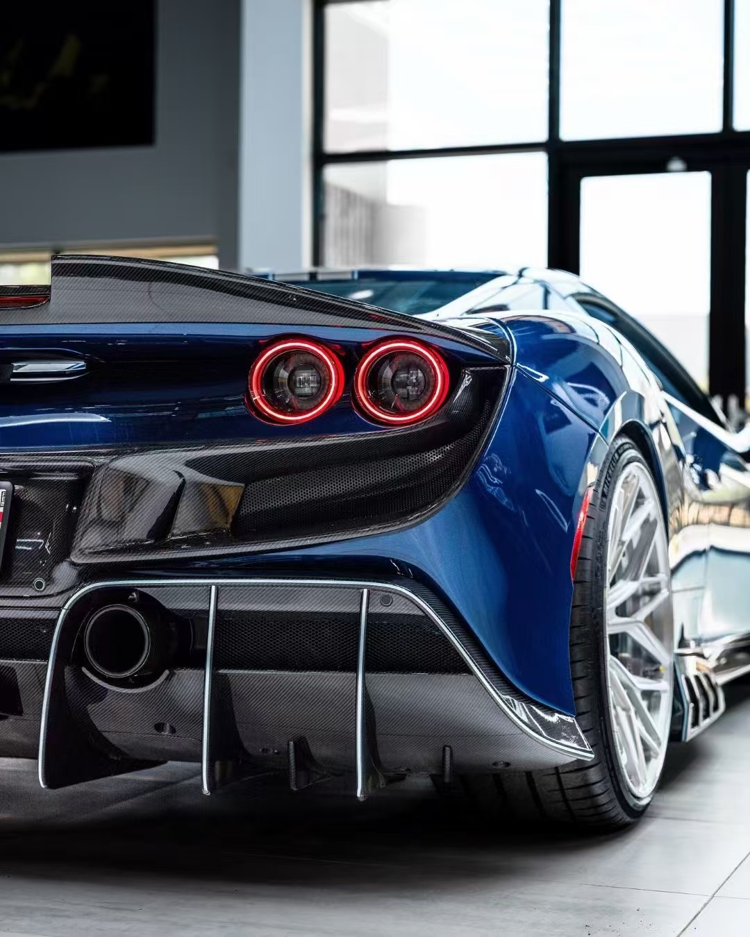 Ferrari F8 Performance Rear Ferrari F8 Upgrade HV Style Carbon Fiber Body Kit Front Lip Rear ...