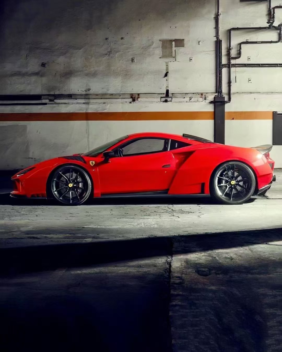 Ferrari F8 Performance Rear Ferrari F8 Upgrade NLargo Style Wide Body Partial Carbon Fiber Body Kit ...