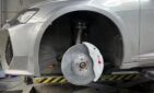 Audi A7 Front wheel upgrade The new Audi original Rs Akibono ten piston calipers with 420 specification high carbon heat treatment marking disc set in custom colors