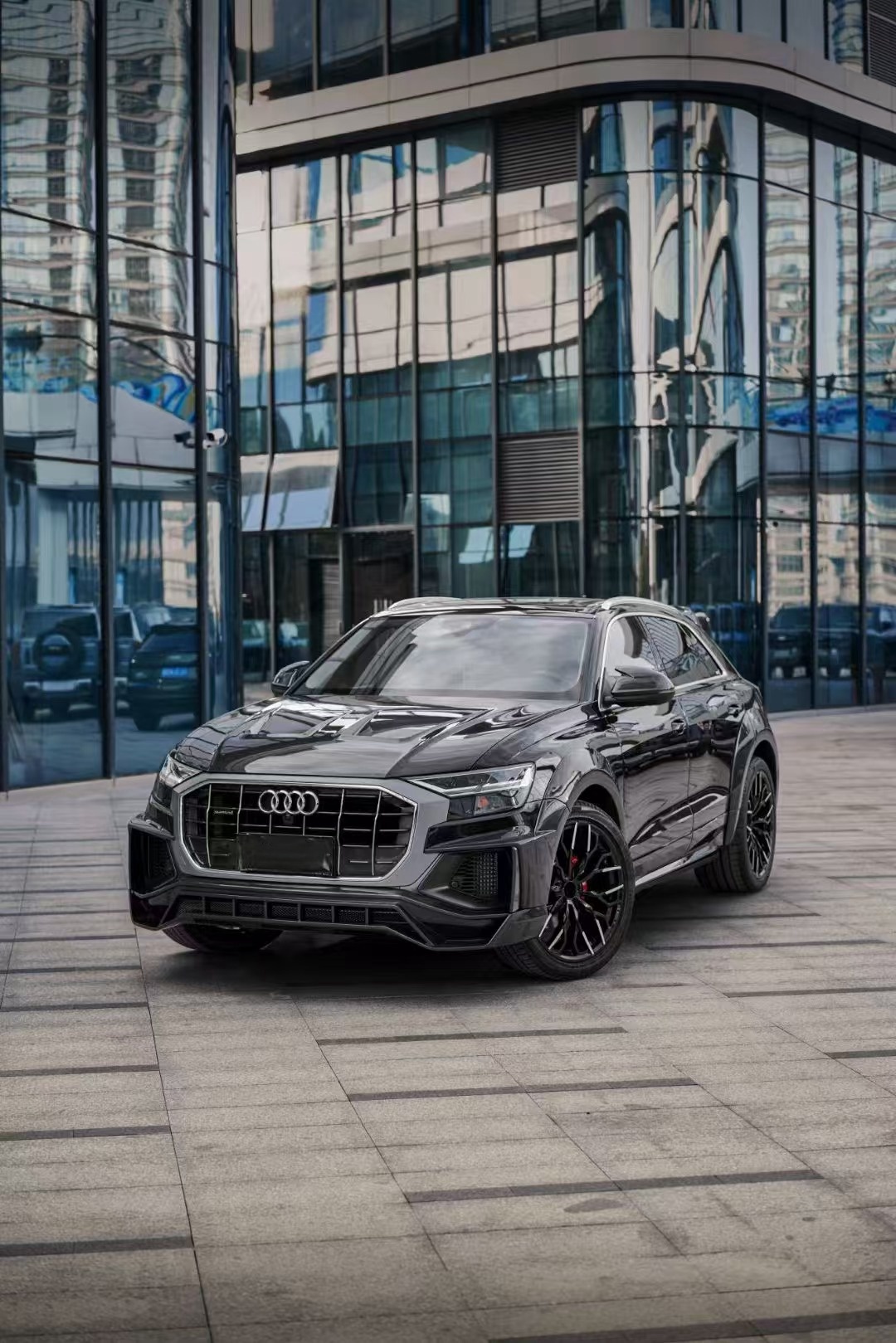 Audi Q8SQ8RSQ8 Upgrade PD Carbon Fiber Wide Body Kit Front Lip Diffuser Spoiler Front Fender Widening Rear Fender Widening
